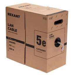 REXANT Кабель информационный 01-0143-R кат.5E F/UTP 4 пары 24AWG PVC внутренний 305м серый
