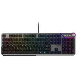 MSI Клавиатура STRIKE 600 Silent механическая серый/черный USB Multimedia for gamer LED (S11-04RU256-CLA) кабель 1.8м