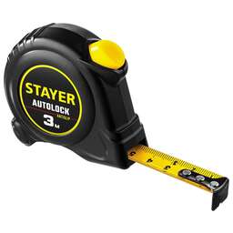 STAYER AutoLock, 3 м х 16 мм, рулетка с автостопом (2-34126-03-16)