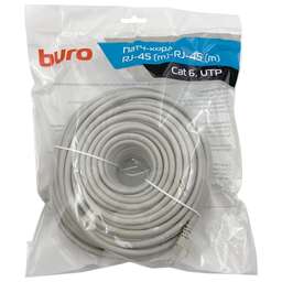 BURO Патч-корд UTP-6-30M-G UTP 4 пары cat.6 CCA molded 30м серый RJ-45 (m)-RJ-45 (m)