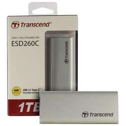 TRANSCEND Внешний диск SSD TS1TESD260C, 1ТБ, серебристый