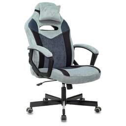 ZOMBIE Кресло игровое VIKING 6 KNIGHT Fabric голубой с подголов. крестов. металл