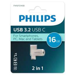 PHILIPS 2-in-1 16Gb серебристый (FM16FD145B/97)