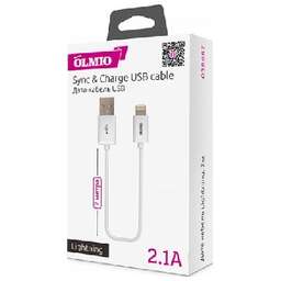 OLMIO USB 2.0 - LIGHTNING, 2м, белый (38687)