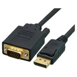PREMIER Кабель-переходник видео 6-932, DisplayPort (m) - VGA (f), ver 1.4, 0.15м, GOLD, черный