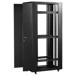 LANMASTER Шкаф коммутационный (TWT-CBB-42U-6X10-G1) напольный 42U 600x1000мм пер.дв.стекл задн.дв.спл.стал.лист 2-хст. 2 бок.пан. 800кг черный IP20
