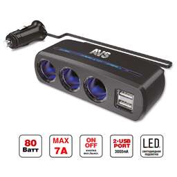 AVS CS318U 12/24 (на 3 выхода+2 USB)