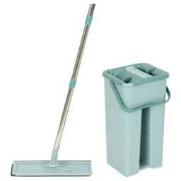 РЫЖИЙ КОТ Швабра для пола с насадкой из микрофибры и ведром Clean hands beige