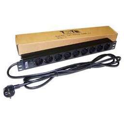 LANMASTER Блок распределения питания TWT-PDU19-16A9P-3.0 гор.размещ. 9xSchuko базовые 16A Schuko 3м