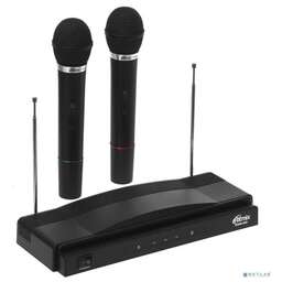 RITMIX RWM-210 {2 микрофона: 87.5 МГц - 92 МГц; раб. частоты: 100 Гц - 10 000 Гц;Чувств.: -30 дБ +/-3 дБ; пит. системы: AC 220 в / 500 мА}