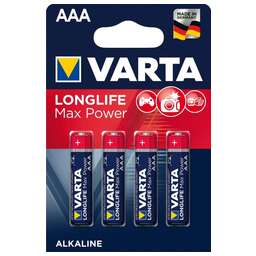 VARTA Батарейка LONGLIFE MAX POWER (MAX TECH) LR03 AAA BL4 Alkaline 1.5V (4703)