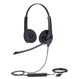 JABRA Гарнитура Biz 1100 Duo, для контактных центров, накладные, проводные, черный [1159-0158]