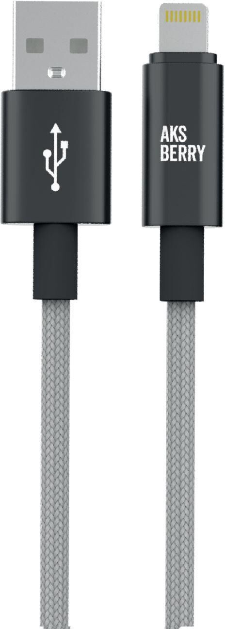Кабель AKSBERRY (6900295490019) X163 Nylon silk USB-A – Lightning, серый