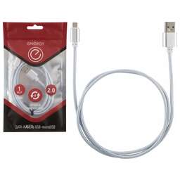 ENERGY Кабель ET-01 USB/MicroUSB, цвет - серебро (006370)