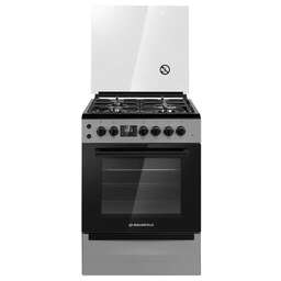 MAUNFELD Газовая плита MGC60ECGR05, электрическая духовка, стеклянная крышка, чугун, серый [ка-00018459]