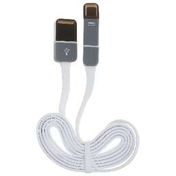 HARPER CCH-517 WHITE USB - MICROUSB+LIGHTNING 1м плоский