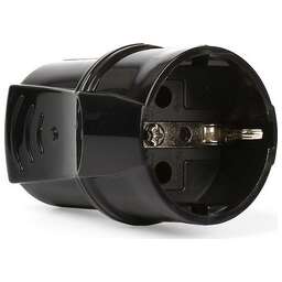 SMARTBUY (SBE-16-S01-bz) Штепсельное гнездо с заземлением черное 16А 250В