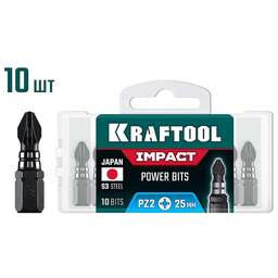 KRAFTOOL Impact PZ 2, 25 мм, 10 шт, ударные биты (26193-2-25-S10)