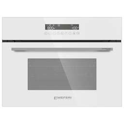 MEFERI Духовой шкаф электрический Microwave MEO608WH, 42л, дверца с 2 стеклами, белый/нержавеющая сталь