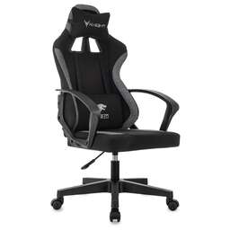 KNIGHT Кресло игровое Optimum, ткань, до 120кг, фиксированные подлокотники, черный/серый