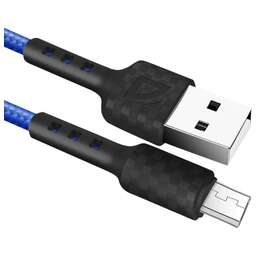 DEFENDER (87115BLU) USB кабель F181 Micro 1м, 2.4А, нейлон