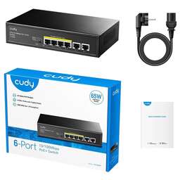CUDY Коммутатор FS1006P (L2) 6x100Мбит/с 4PoE+ 60W неуправляемый