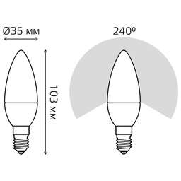 GAUSS Лампа светодиодная Elementary 33130 10Вт цок.:E14 свеча 220B 6500K св.свеч.бел.хол. (упак.:10шт)
