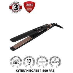 POLARIS Выпрямитель для волос PHS 5012KT UltraSlim Digital Pro, черный и розовый