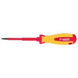 MATRIX Отвертка Insulated, SL4 x 100 мм, CrMo, до 1000 В, двухкомпонентная рукоятка Professional 12916