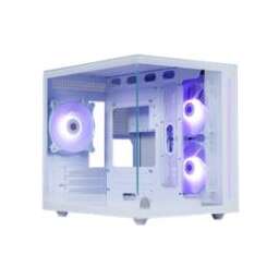 DEFENDER Корпус MINITOWER NovaCube Micro-ATX Mini-ITX W/O PSU 3x12cm ARGB Fan 2хUSB1.1+3.0 3.5jack белый c окном 25104