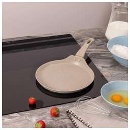 AGNESS СКОВОРОДА БЛИННАЯ С АНТИПРИГАРНЫМ ПОКРЫТИЕМ "LATTE", 22Х2СМ, ИНДУКЦИОННОЕ ДНО 932-518