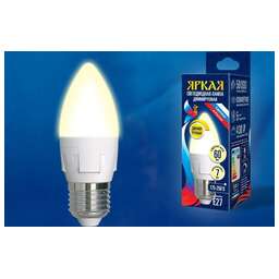 UNIEL (UL-00004297) LED-C37 7W/3000K/E27/FR/DIM PLP01WH