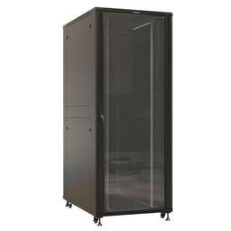 HYPERLINE Шкаф серверный TTBR-4281-AS-RAL9004 напольный, стеклянная передняя дверь, 42U, 800x2055x1000 мм