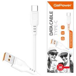 GOPOWER (00-00018565) Кабель GP01T USB (m)-Type-C (m) 1.0м 2.4A белый