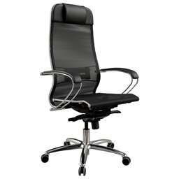 МЕТТА Кресло Samurai S-1, на колесиках, сетка, черный [z5.2.1.49]