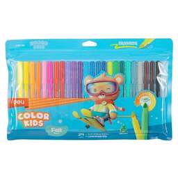 DELI Фломастеры EC161-24 Color Kids круг. конический пиш. наконечник Вентилируемый 24цв. пакет с европодвесом