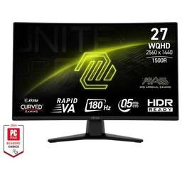 MSI 27" Монитор Mag 274CQF, 2560x1440, VA, 180Гц, 2хHDMI, 1хDP, изогнутый, черный [9s6-3ce31t-015]