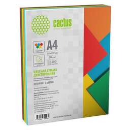CACTUS Бумага CS-CPC-A480200, A4, 200л, 80г/м2, радуга интенсив (5цветов)