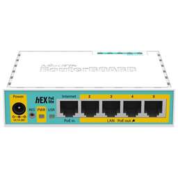 MIKROTIK Маршрутизатор 10/100M 5PORT HEX POE RB750UPR2