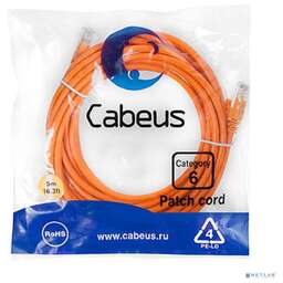Cabeus PC-UTP-RJ45-Cat.6-5m-OR