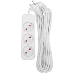 REXANT Удлинитель STANDARD 3 гнезда, 5м, 2х1,0мм², б/з, белый