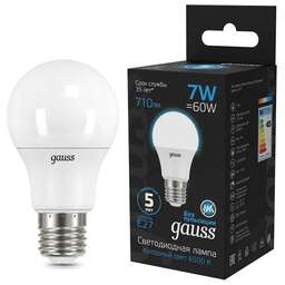 GAUSS Упаковка ламп LED E27, груша, 7Вт, 102502307, 10 шт