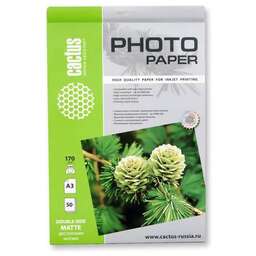 CACTUS Фотобумага CS-MA317050DS A3/170г/м2/50л./белый матовое/матовое для струйной печати
