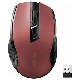 UGREEN Беспроводная компьютерная мышь Ergonomic Wireless Mouse 2.4G 4000DPI Silence Design 2.4 GHz&BT. Цвет: красный