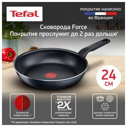 TEFAL Сковорода Force 4218024, 24см, без крышки, черный [9100048315]