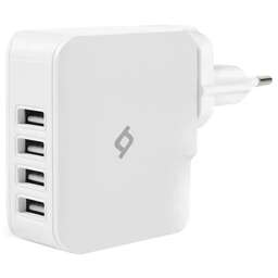 TTEC Сетевое зарядное устройство Quattro Worldwide Travel Charger 5.1A / 25W 4 USB Port. Цвет: белый