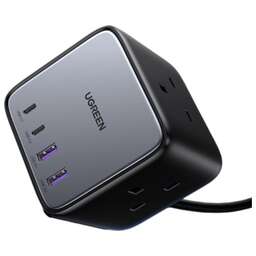 UGREEN Сетевое зарядное устройство CD268 (60113) DigiNest Cube Charging Station 65W with 2*USB-C and 2*USB-A Eu. Цвет: серый космос