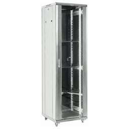 REXANT Шкаф коммутационный (04-4266-211) напольный 42U 600x600мм пер.дв.стекл металл 2 бок.пан. направл.под винты 800кг серый 80кг 230град. 2054мм IP20 сталь