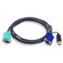 ATEN Кабель 2L-5202U 6 пар Cu 1.8м черный VGA+USB-SPHD