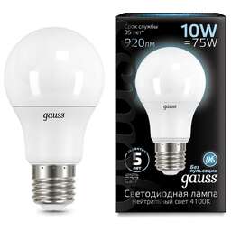 GAUSS Упаковка ламп LED E27, шар, 10Вт, A60, 10 шт. [102502210]